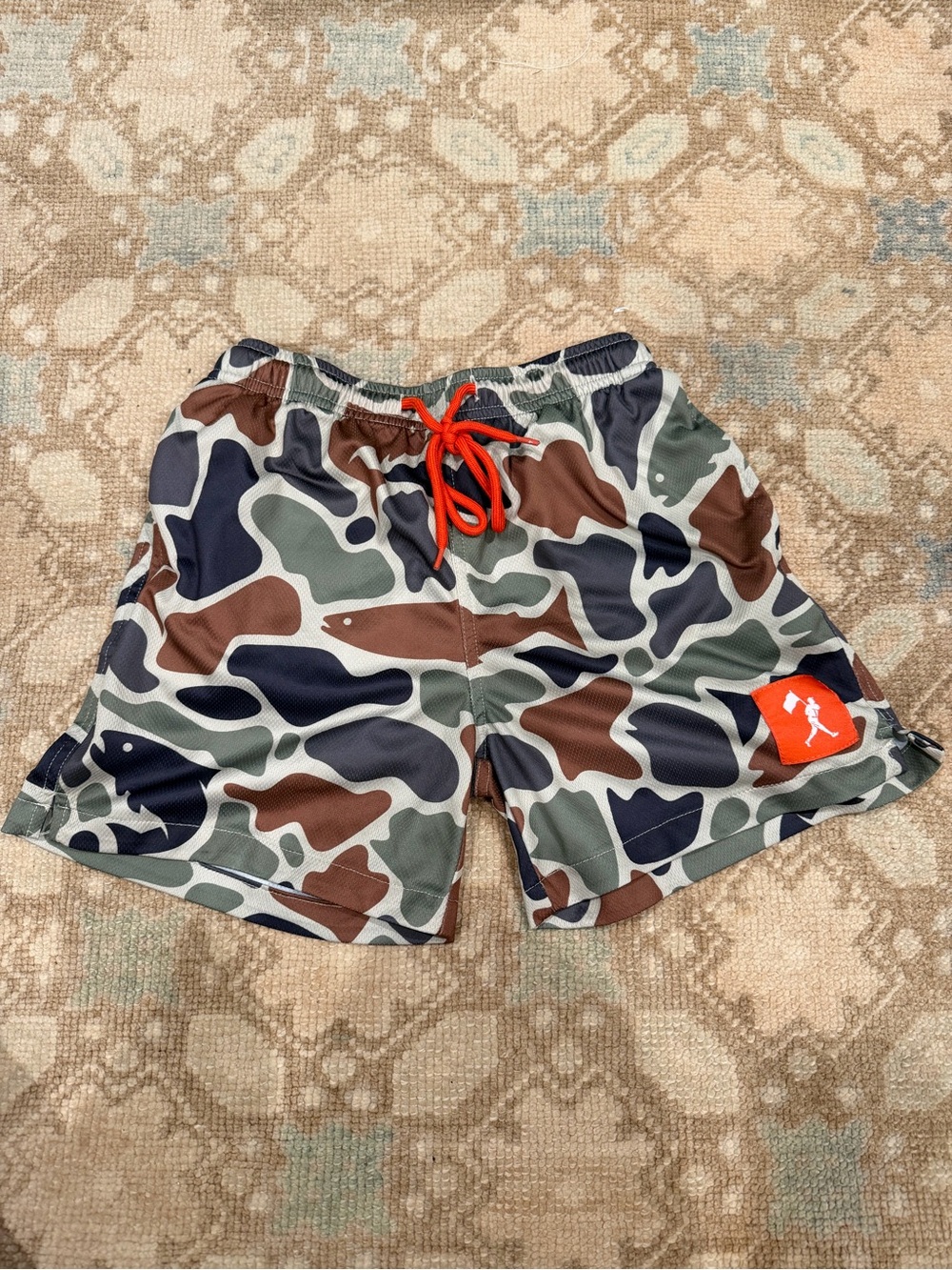 Baseballism youth large fish/ camo print shorts